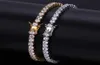 4 mm 6 mm Men039 Iced Out Cumbic Zirconia Bling Bling 1 Row Tennis Bracelet Hip Hop CZ Diamants Simulats Shine Triple Lock Clasp6223278