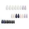 False Nails 24pcs Pure Color Fake Almond Head Press On Nail Artificial Girl Lady Wearable DIY Manicure Tools