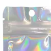 Clear and Holographic Brush Packing Bags with Hanger Hole 100pcs lot Zipper Seal Packaging USB Bag Multi-sizes Necklace Watch Pack Jpag Stco