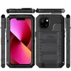 Compatible con iPhone 13, protección contra caídas, cuerpo completo, resistente, a prueba de golpes y polvo, protección militar de 3 capas, resistente y duradera, color negro