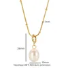 Chaines Collier pendentif en acier inoxydable pour femmes Girseurs de bijoux en eau de perle de perle fraîche brillante