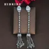 HIBRIDE Fashion Clear Cubic Zirkoon Vrouwen Lange Keten Kwastje Oorbellen Pendientes Boucle d' Oreille Sieraden Brincos Whol E-83202V