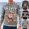 Hoodies masculino Elk Cartoon Pullovers gráficos Christmas Navidad Sweetshirts Vintage Casual Jumper Xmas Gift Sportswear Hoody