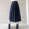 Rokken elastische taille Japanse student meisjes schooluniform effen kleur JK pak plooirok kort/midden/lang hoog meisje