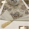 Tafelloper Proud Rose Luxe Coth Europese Jacquard Bed Vlag Mode Woondecoratie Benodigdheden 230408 Drop Delivery Dha46