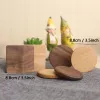 Träbanor Svart Walnut Beech Cup Mat Bowl Pad Round Square Coffee Tea Cups Mats Dinner Plates Kitchen Bar Tool Th1239