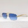 Yaz açık çita güneş gözlükleri kadın moda tasarımcısı klasik klasik çerçevesiz pembe lens uv400 zarif moda güneş gözlüğü ct0058