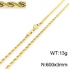 5pcs Lot 3mm 24'' Thin Stainless Steel Twist Chain Rope Necklace Women Mens boys fashion jewelry
