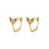Fish Tail Stud Earrings S925 Silver Colorful Zircon Plated 18k Gold Earclip Earrings European Fashion Women Earrings Jewelry Wedding Party Valentine's Day Gift SPC