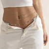 Belts Women Elegant Body Harness Multilayered Slimming Cummerbands Waist Band Tassel Sequin Waistband Metal Chain Belt