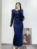 Casual Dresses Self Portrait Women's Knitted Top Jacket+long Skirt Set