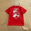 2024 Summer Loose Print T Shirt Mężczyźni Kobiety Wysokiej jakości swobodny modny koszulka Czarna Czerwona T-shirt