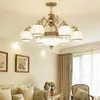 Chandeliers European-style Bronze Chandelier Modern Candle Lamp For Dining Room Bedroom Double