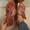 Chinelos Clip Toe Sapatos Boêmios para Mulheres 2024 Primavera Moda Mix Cor Pérola Roma Flat Non-Slip Beach