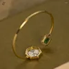 Bangle Green Clażer Antyczna moneta biżuteria ręka Kobiety/moda dla mężczyzn vintage bransoletka metalowy łańcuch do ozdoby ubrania