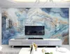 Custom Po Abstract Blue Marble Pattern Living Room Sofa TV Background Wall Decor Painting Kitchen Mural Wallpaper Waterproof5220015