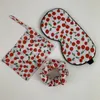 1Set 100% Silk Sleep Eye Mask with Matched 1PC Drawstring Bags for Travel 1PC Hair Scrunchie Floral Pattern Relax Aid Multicolor 231227