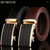 Belts MUSENGE Designer Men Business Genuine Leather High Quality Automatic Metal Buckle Belt Luxury Strap Brand Male Waistband
