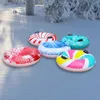 Inflatable Snow Tube Sledge Winter Snow Tube Kids Adults Sledding Sleigh Foldable Outdoor Inflatable Snow Sled with 2 Handles 231227