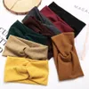 Hårklämmor Barrettes Kvinnor Pannband Solid Color Cotton Wide Turban Ed Knutted Headwrap Girls Hairband Fashion Accesso179o