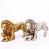 Creative European Figurine Golden Lion Ornement Resin Craft Home Decorations Office Table Restaurant Accessoires décoratifs 231227