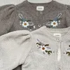 Automne hiver vêtements enfants garçon décontracté tricoté veste bébé tricot cardigan fleur pull enfant fille couverture en coton manteau 231226