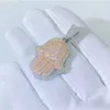 Designer Jewelry 3.0 "Rose Gold dwukrotne podwójne strefy Hip Hop Losed Out Moissanite Hamsa wisiorek