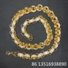 Catene Cerchio da 12 mm Bracciale a maglie cubane Collana Gioielli hip-hop Materiale in rame placcato oro Catena ghiacciata 5a CZ