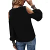 Frauenblusen Herbst Off Schulter V-Ausschnitt Lose Fit Hemd Frauen Mode Leopard Patchwork Büro Lady Casual Long Sleeve Work Tops