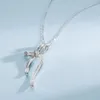체인 YM2024 다이아몬드 0.13ct 자연 흰색 목걸이 여성을위한 18K 금 고리