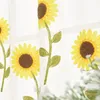 Vorhang, halbdurchsichtig, Sonnenblumen-Halbvorhänge, dekorativer Vorhang, Volant, Trennvorhänge, florale Sichtschutzdekoration, 0,8 x 0,5 m