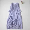 Повседневные платья 2023, летние женские платья в стиле литературы и искусства Mori Ramie, плиссированный тонкий халат средней длины, весенняя льняная юбка