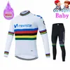 Movistar Team Winter Thermal Fleece Cycling Clothes Kids Long Sleeve Jersey Suit Bike Clothing Pants Maillot Ciclismo Hombre 231227