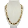 Mäns 10mm italiensk Figaro Link Chain Necklace 14K Guldpläterad 24 329w