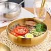 Ensembles de vaisselle Bol de nouilles froides coréennes Mélange de bols en métal Récipients en acier inoxydable pour le service de cuisine
