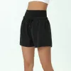 Lijn LU-07 yoga shorts riem fiess running oefening oefening casual dames ademende snel drogende slanke broek uit