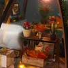 DIY Miniatur House Kit 3D -Baukits mit Möbeln LED LED Light Dollhouse Holzversammlung Spielzeug für Weihnachten Brithday Geschenk 231227