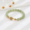 Charm Bracelets Spring Full Garden Natural Sterling Silver Hetian Jade Bracelet Female Summer Light Luxury Minority Design Chinese