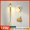 Wandlamp Led-binnenlampen met rotatie-dimschakelaar Leeslampen Scandinavisch modern licht voor slaapkamer, woonkamer, gangpad