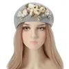 Bérets de styliste uniques pour femmes, casquette Turban Bouquet de luxe, chapeau de peintre exagéré, couvre-chef féminin, hiver, 231226