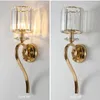 Lampa ścienna nowoczesne szklane luksusowe złote dekoracje wewnętrzne krawędź LED Światło do jadalni do salonu sypialnia schodowa
