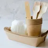 Bakningsverktyg 6 PCS Tool Mixing Spoon Tofu Press Mini Cake Boards Bamboo Wonton Stopping