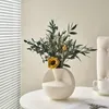 Creative Sphere Vase White Ceramic Flowerpot Living Room Decoration Accessories Torkade Flower Container Luxury Home Decor 231226