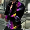 Men's Dress Shirts Luxury Social Lapel Button Casual Plaid Print Long Sleeve Tops Mens Club Prom Cardigan 2023