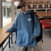 Sweats à capuche pour hommes Hommes Vêtements à capuche Baggy Teens Poches avant Étudiants All-match Kpop Élégant Streetwear Lettre Cool Preppy Casual Cozy