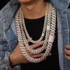 Ny design 25mm Miami Cuban Link Chain Ice Out Jewelry Brass 5A Moissanite Hip Hop smycken halsband för män