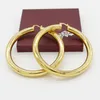 Adixyn Gold Plated Color Hoop Earring Big Size For Lady Woman Copper Extra Large Special Hollow 231227