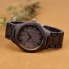 2024 Nouvelle qualité de luxe Natural Black Sandal Wood Analogue Uwood Japan Miyota Quartz Mouvement Wesin Watches Habill