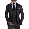 3 -częściowy kombinezon Slim Fit Suits One Button Tuxedo Blazer Vest Pants Formal Business Wedding Prom 231227