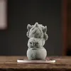 China-Chic Style Awakening Lion Green Sand Stone Tea Pet Small Ornaments Landscape Decoration Creative Auspicious Animals 231226